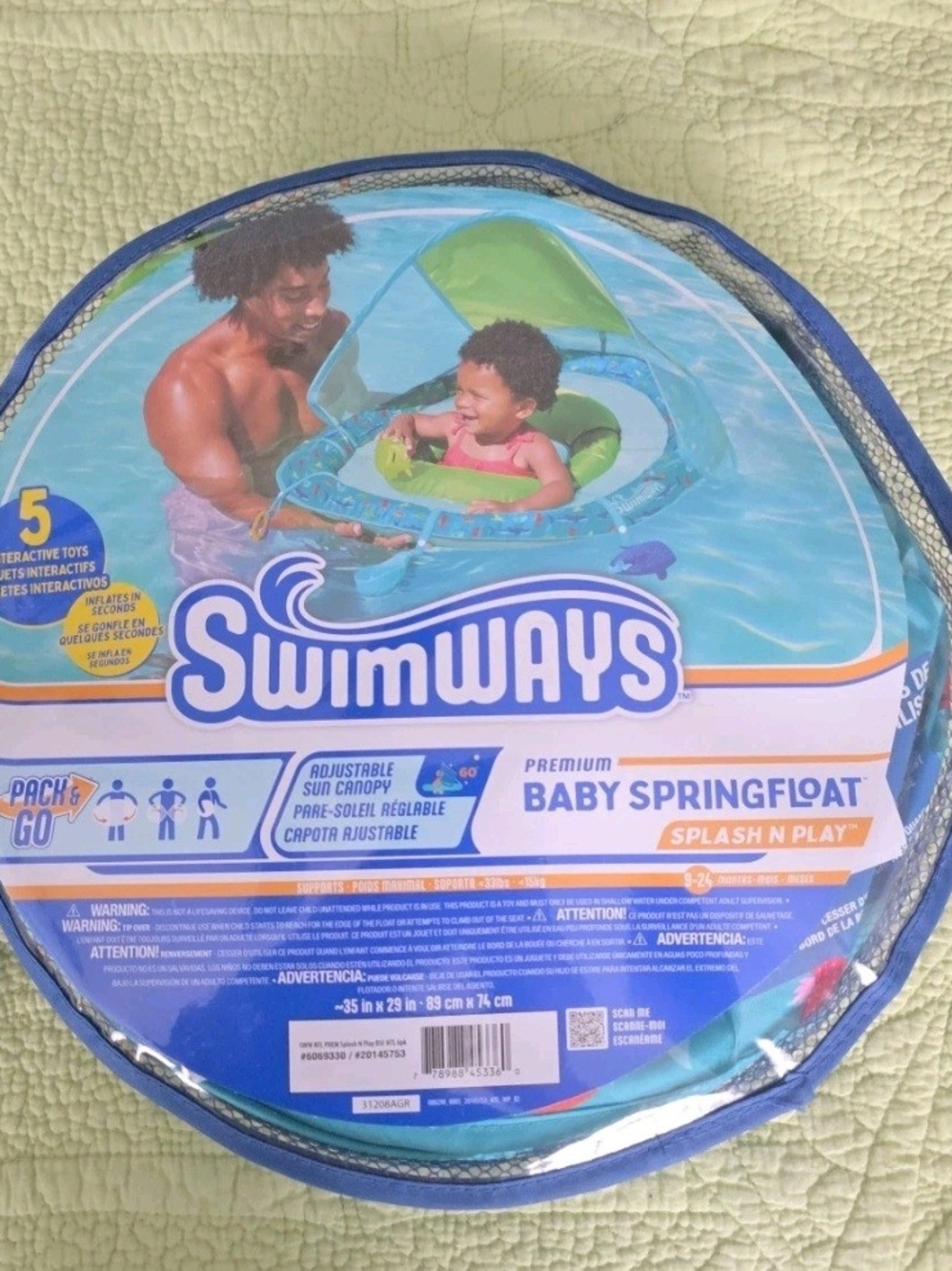 SwimWays Baby SpringFloat Baby Float - Blue/Green